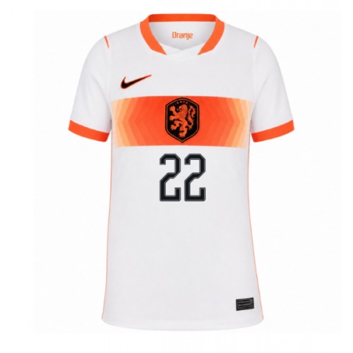 Nederländerna Denzel Dumfries #22 Replika Bortatröja Damer VM 2026 Kortärmad